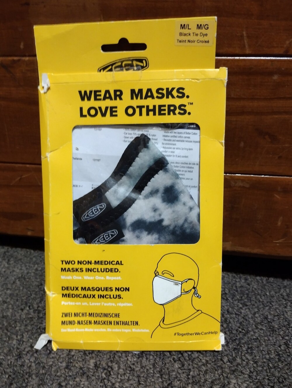 Keen Black & White Tie-Dye Face Masks 2 CT